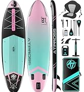 etevila Planche de paddle gonflable 350 x 89 x 15 cm, 200 kg Extra Wide Stand Up Paddle pour adultes avec