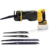 etevila Scie récipro sans fil pour batterie etevila 18 V, 20 V, scie sabre professionnelle avec 4 lames de scie, 3500...
