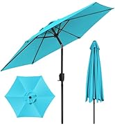 etevila Parasol de Jardin Exterieur 225cm, Grand Parasol Balcon Inclinable, Angle Réglable, Pro...
