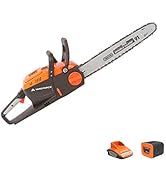 etevila - Tronçonneuse sans-fil 40V avec Guide-Chaîne Oregon de 35cm, Batterie et Chargeur - L...