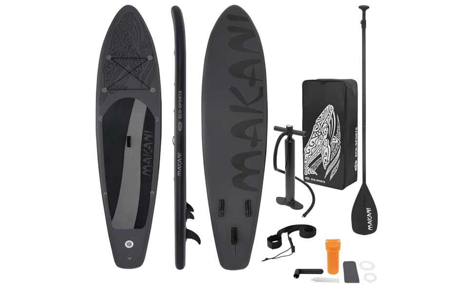 etevila Planche de stand up noir paddling Makani 320x80x15 cm SUP gonflable Planche paddle surf