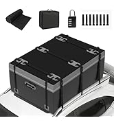 etevila Coffre de Toit Voiture Souple 600 L, Sac de Toit Pliable et Étanche 500D PVC, Tapis Ant...