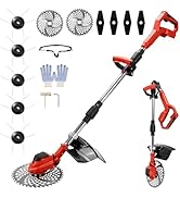 Débroussailleuse avec brosse anti-mauvaises herbes pour batteries etevila, débroussailleuse sans fil 21 V, manche télescopique 100-140 cm (2...