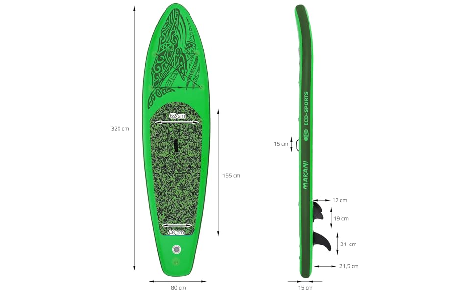 etevila planche de stand up vert paddling makani 320x80x15 cm SUP gonflable paddle board de surf
