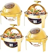 etevila 5,7L Buffet Chafing Dish Set, Calentador Buffet Redondo, Servidor de Buffet, Calentador C...