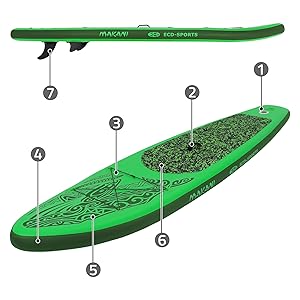 etevila planche de stand up vert paddling makani 320x80x15 cm SUP gonflable paddle board de surf