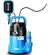 etevila Pompe submersible 17000 l/h, aspiration à plat jusqu'à 1 mm, hauteur de refoulement max. 9 m, profondeur d'immersion max 7 m, ...