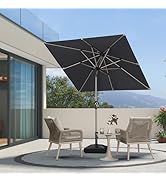 etevila Parasol de Jardin Extérieur Inclinable 2 x 2 m Carré, Parasol Droit avec Châssis en A...