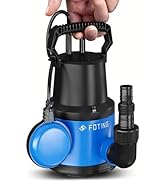 etevila Pompe submersible 400 W, 8000 l/h, hauteur de refoulement max. 8 m - Profondeur d'immersion maximale : 7 m, réglable