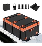 etevila Coffre de Toit Voiture Souple 600 L, Sac de Toit Pliable et Étanche 500D PVC, Tapis Ant...