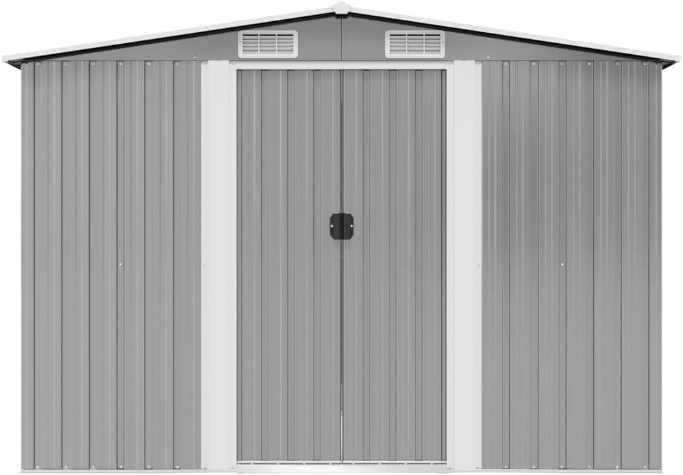 vidaXL - abri de stockage métal gris - 257x205x178 cm - rangement jardin
