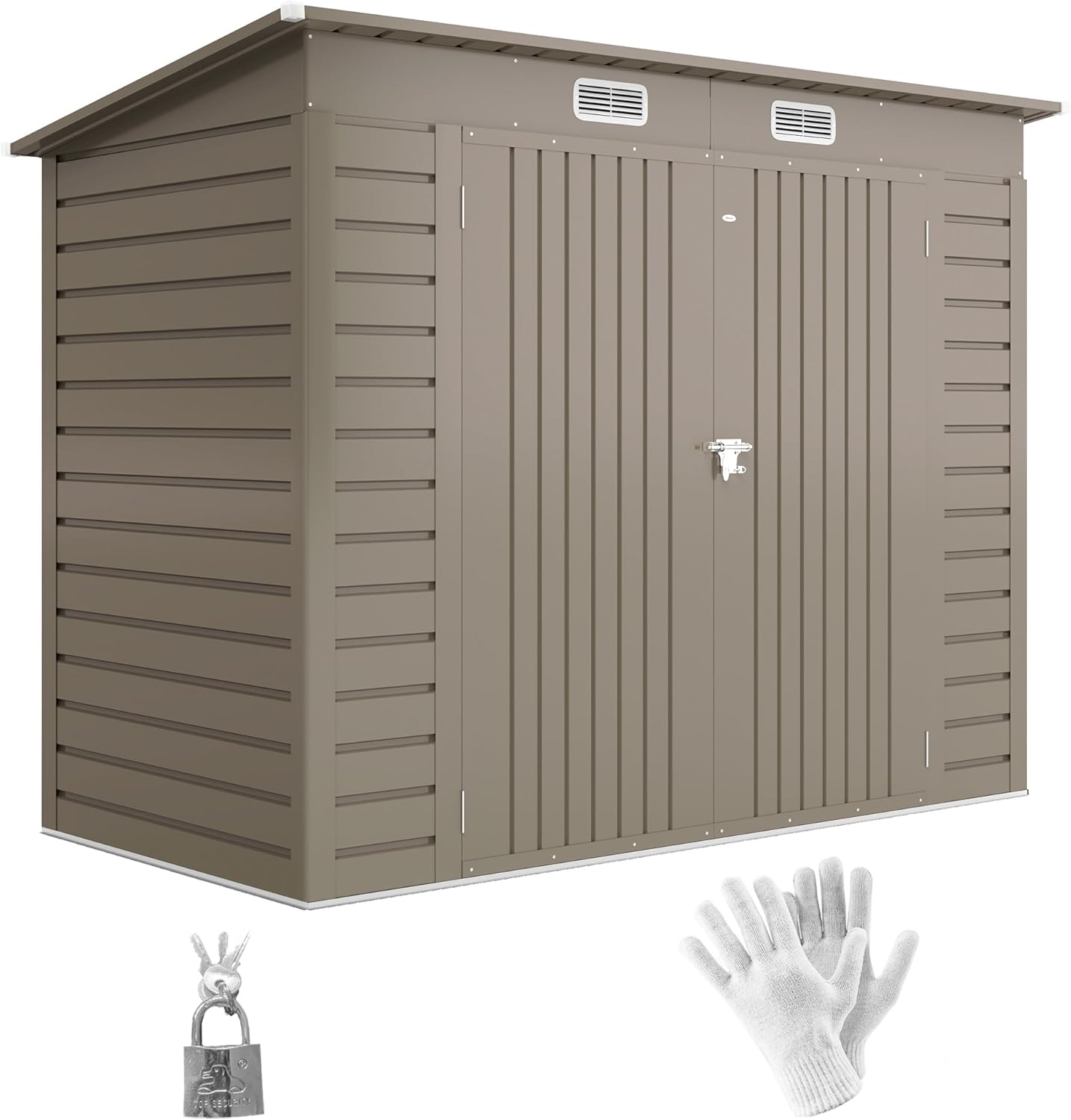 Outsunny - Abri de jardin métal 3 m² - 249x121x183 cm - acier galvanisé, portes verrouillables, aérations