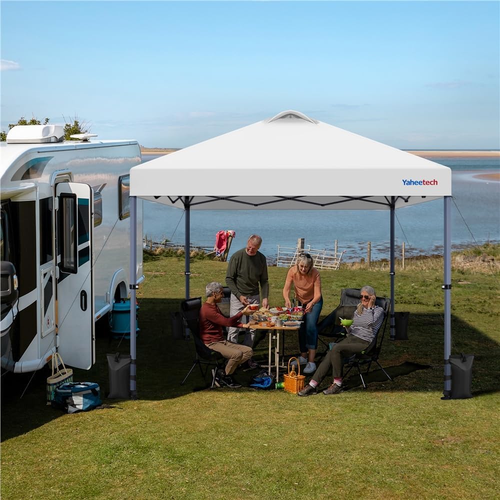 Yaheetech - tonnelle pop-up 3x3m, UV 50+, transport, blanc