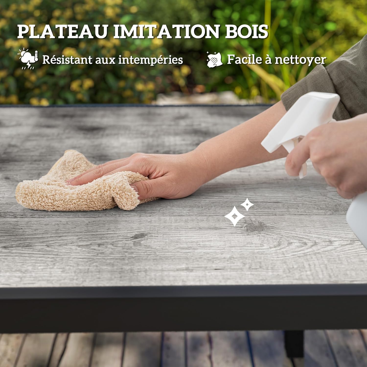 Outsunny - Table Extensible rectangulaire - 160/240 cm - aluminium, acier, 6-8 personnes