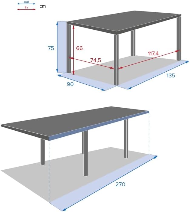 Hespéride - Piazza extensible - 185/245x100 cm - aluminium verre trempé 10 places