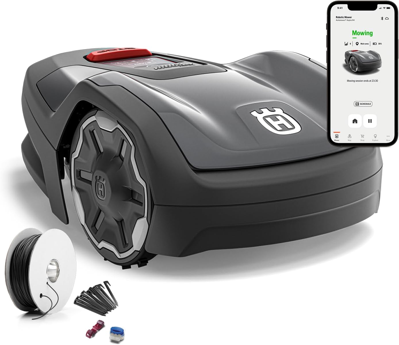 Husqvarna - Automower Aspire R4 - 400 m² - robot connecté Wi-Fi, Bluetooth, commande vocale