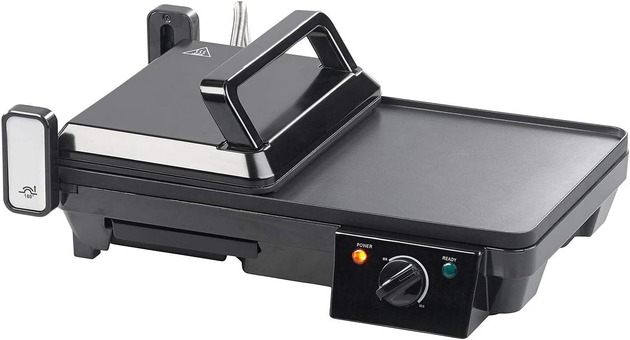 Rosenstein & Söhne - grille-plancha 2 en 1 2000W - table - cuisson rapide