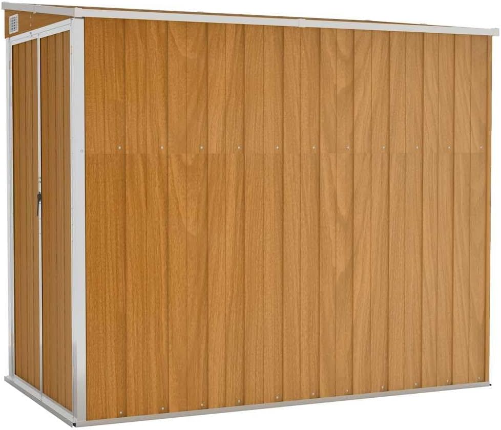 Générique Abri de Jardin Mural Marron 118x194x178 cm Acier galvanisé,Structures extérieures, Cabanes & abris de Jardin,316224