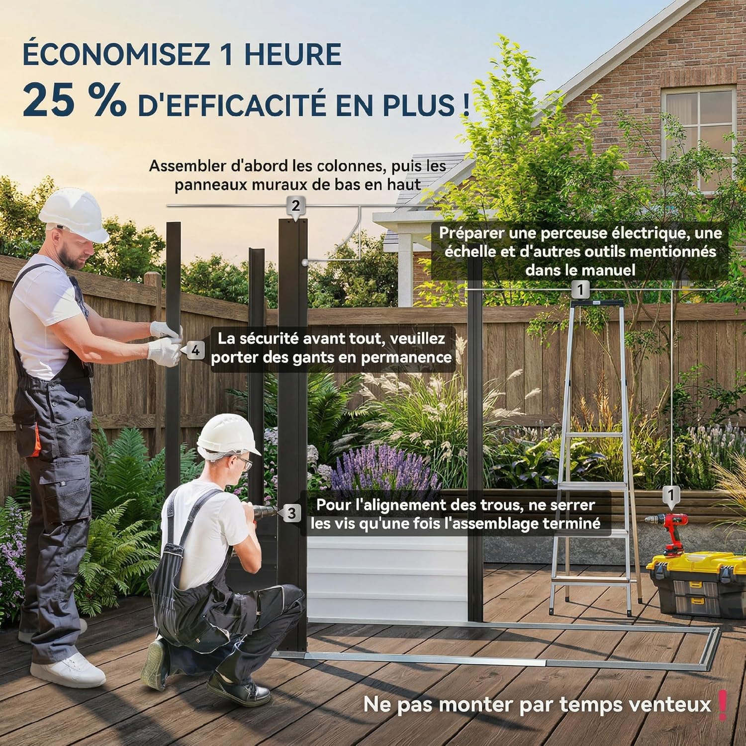 Outsunny Abri de Jardin en métal 2,27 m², Structure en Acier galvanisé améliorée, abri à Outils extérieur, toiture 2 pans avec aérations, Gants et Cadenas Inclus, 190x131x188cm, Gris