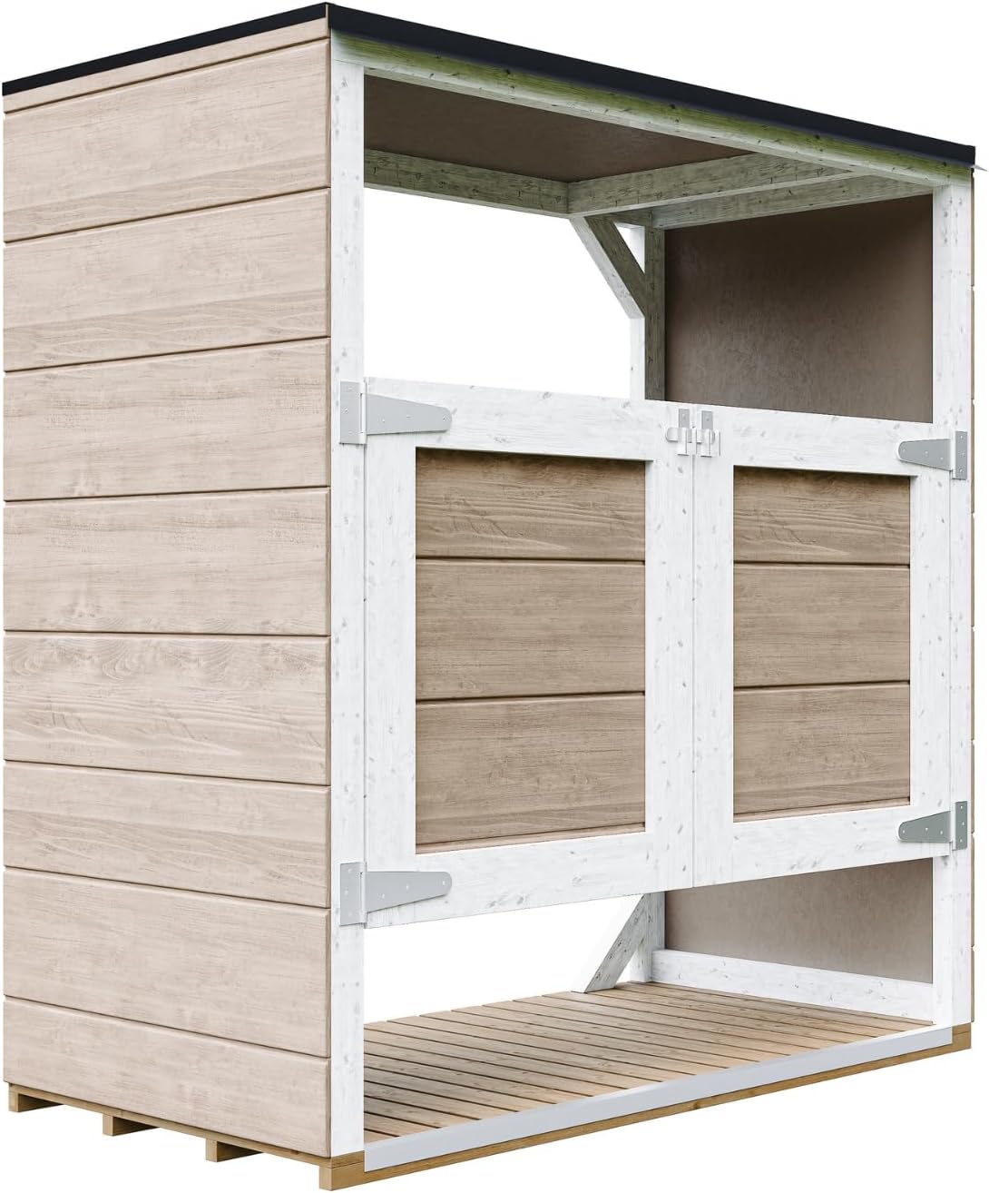 Abri de Jardin pour poubelles, Cache Poubelle extérieur 2x240L – Coffre de Rangement Exterieur, Armoire de Jardin, cabane de Jardin Exterieur – Timbela M980A-TERRA Brown