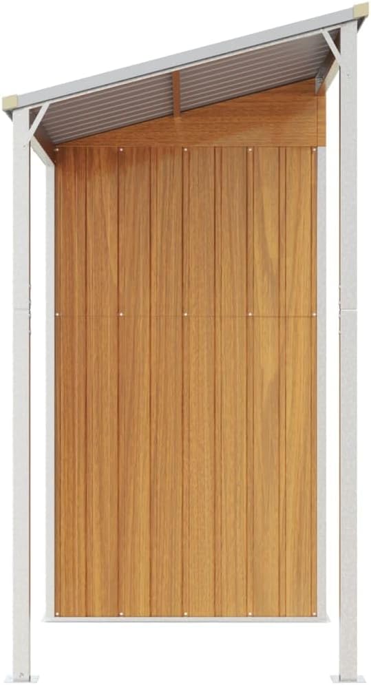 LAPOOH - Abri de Jardin toit prolongé 277x110,5x181cm marron clair