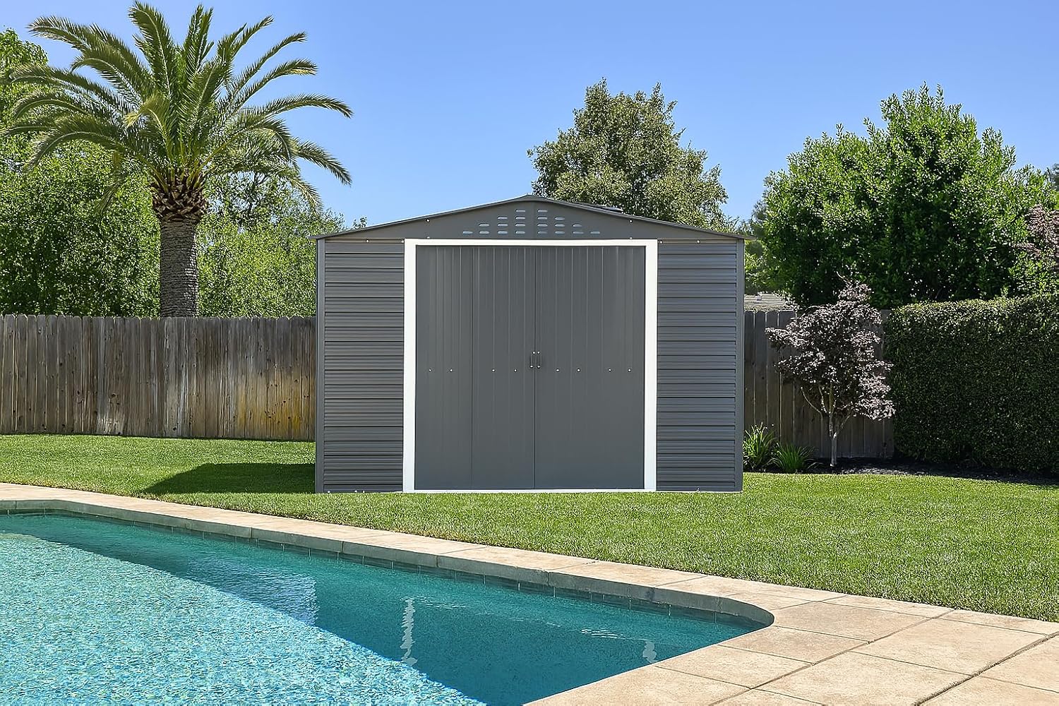 Duramax - Alpine - 10x8 - abri de jardin métal, toit renforcé, 7,82 m²