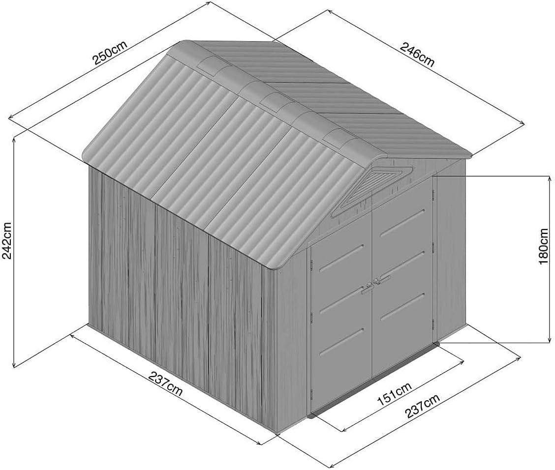 Vente-unique - Abri jardin résine 6,15m² plancher 22mm - ANTEVA