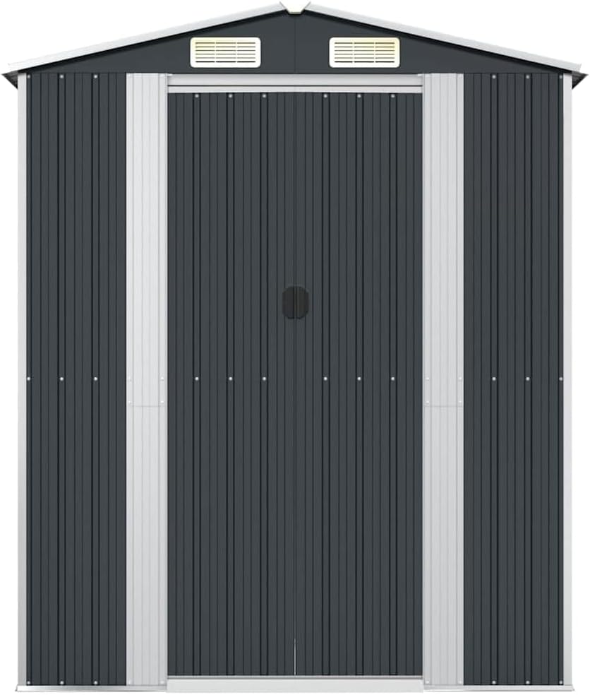 vidaXL - Abri de jardin - 192x108x223 cm - acier galvanisé, anthracite
