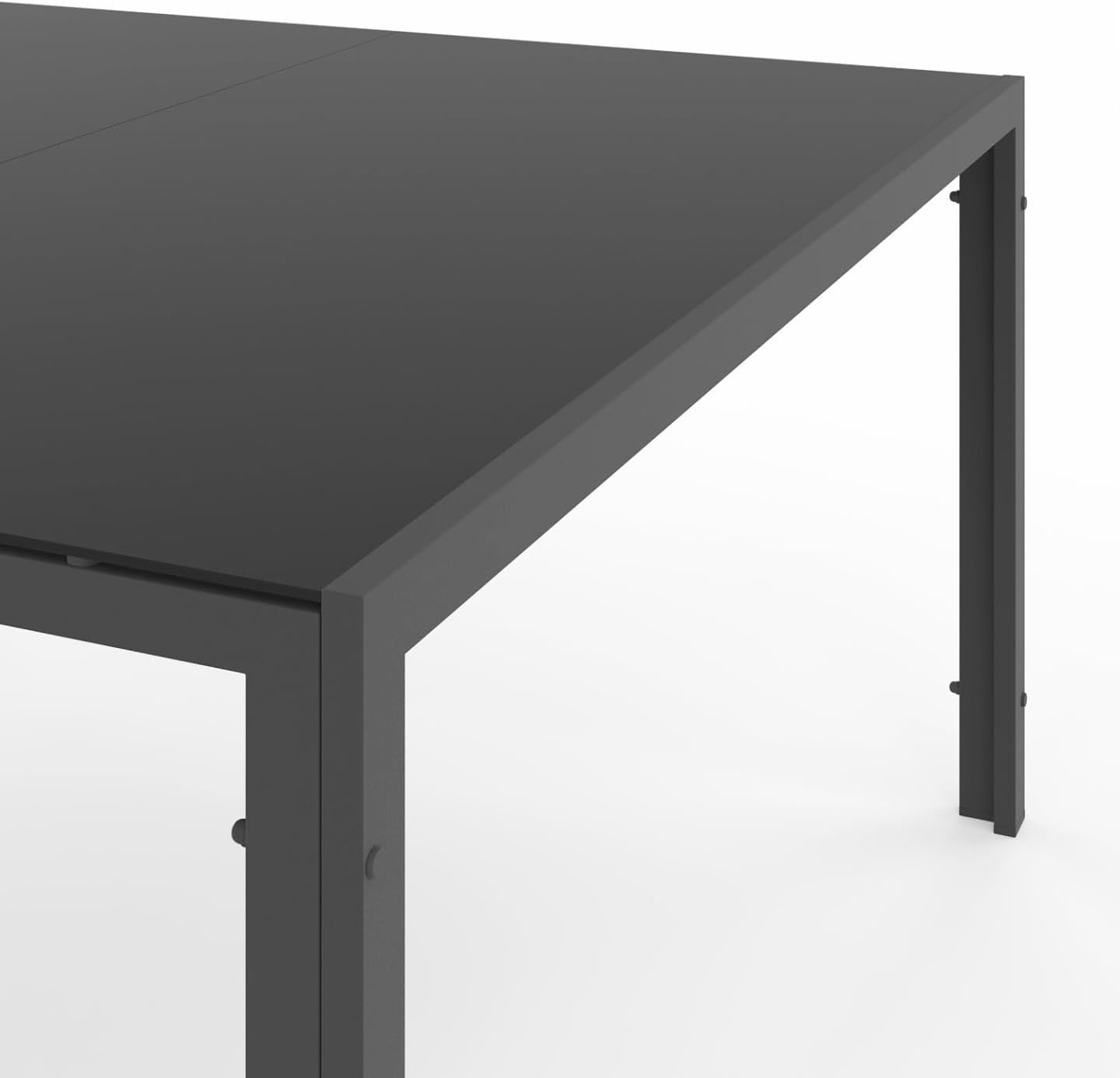 IDMarket - Madrid salon de jardin carré 130 cm, 8 chaises empilables, gris anthracite