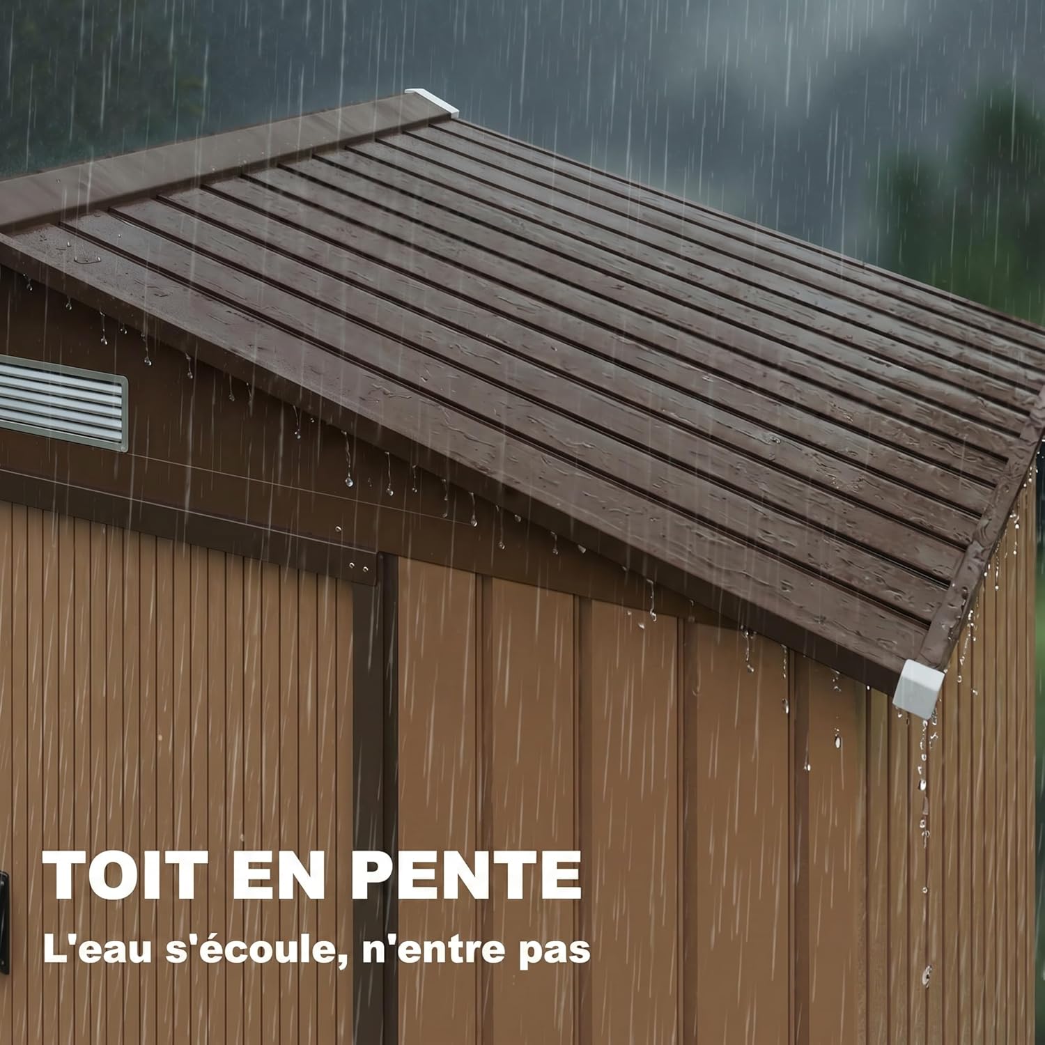 Outsunny Abri de Jardin en métal 2,77 m² cabane de Jardin 213 x 130 x 185 cm cabanon Rangement Outils avec kit de Fondation, Porte coulissante verrouillables et 4 aérations - Kaki
