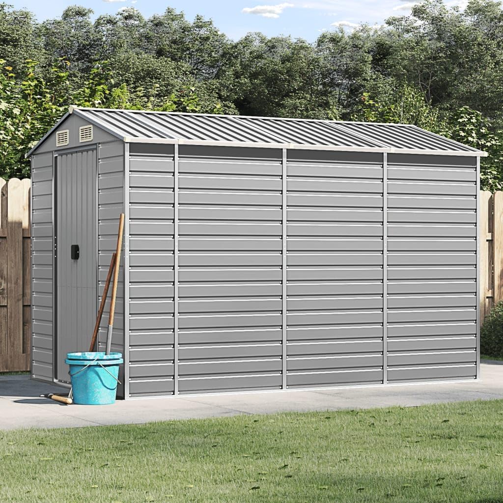 Abri de Jardin Gris Clair 191 x 300 x 198 cm en Acier galvanisé