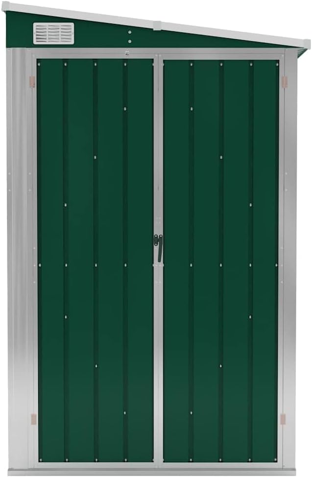 Solivagant Remise de Jardin Murale Vert 118x100x178 cm Acier galvanisé,(22.7 KG)