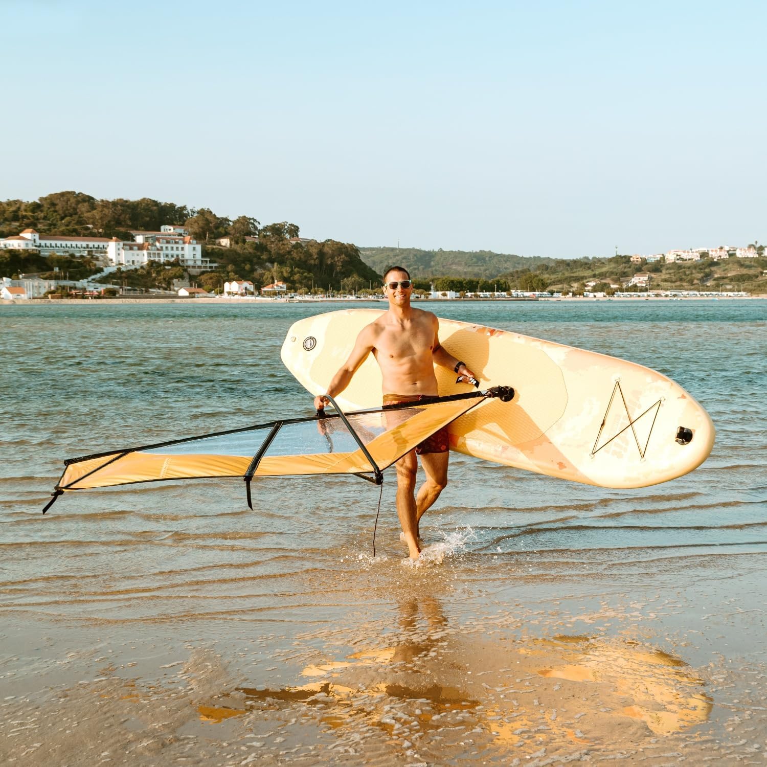 VirtuFit Planche de SUP Surfer 305 gonflable avec voile de planche à voile, planche de stand up paddle noire, accessoires, pagaie, pompe, sac de transport, support GoPro, débutant à avancé, 305 x 81 x