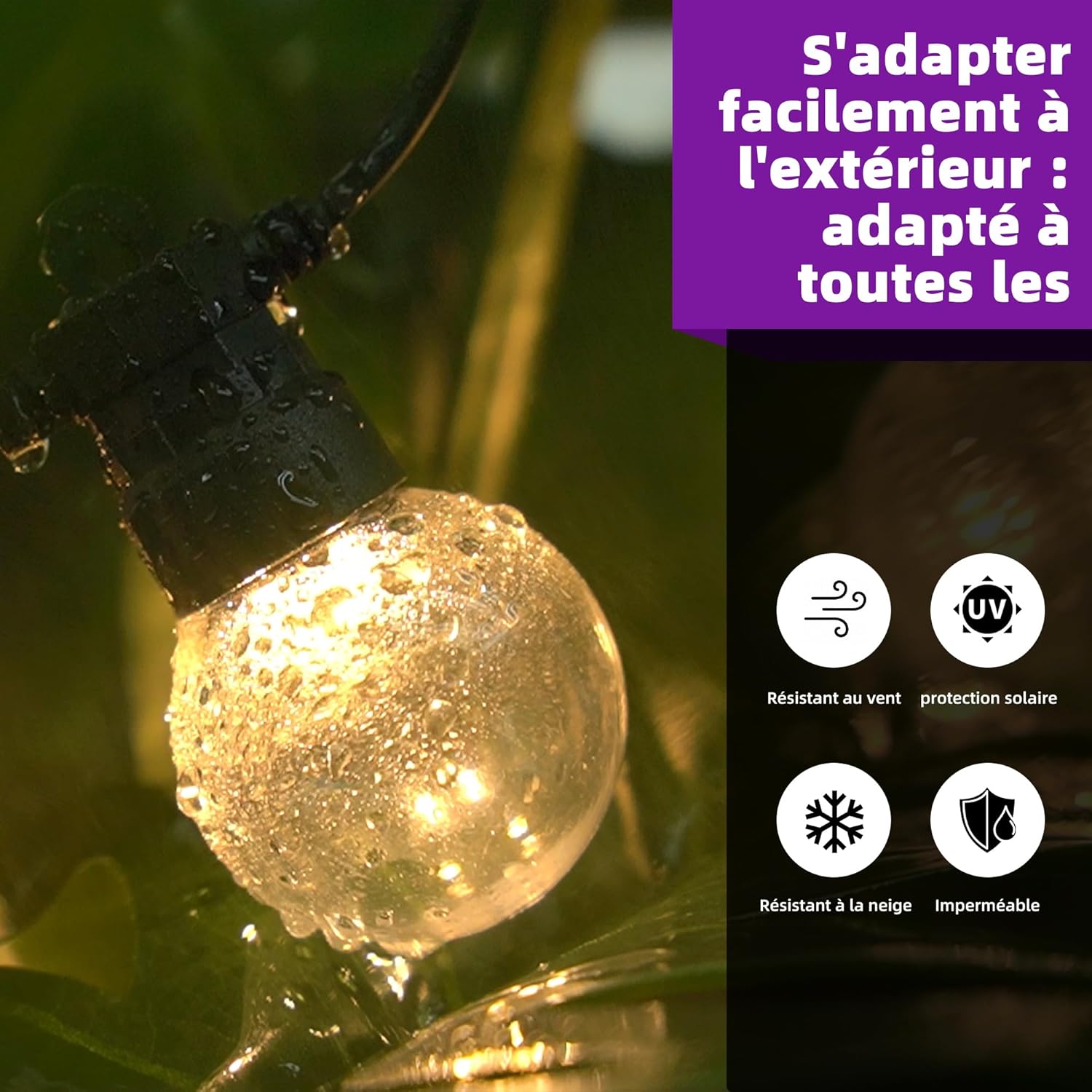 PURPLE LEAF - Pergola double toit aluminium 3,65x6m rideaux LED, Gris -