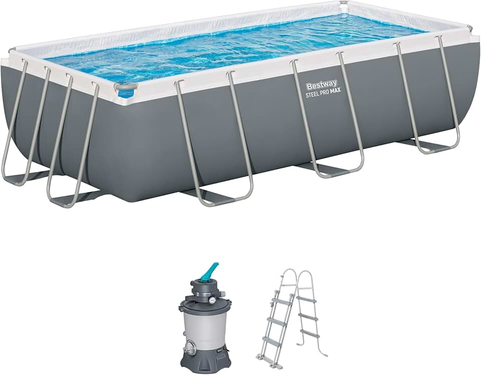 Bestway Steel Pro Max Kit Piscine Hors Sol - 404 cm x 201 cm x 100 cm - Gris