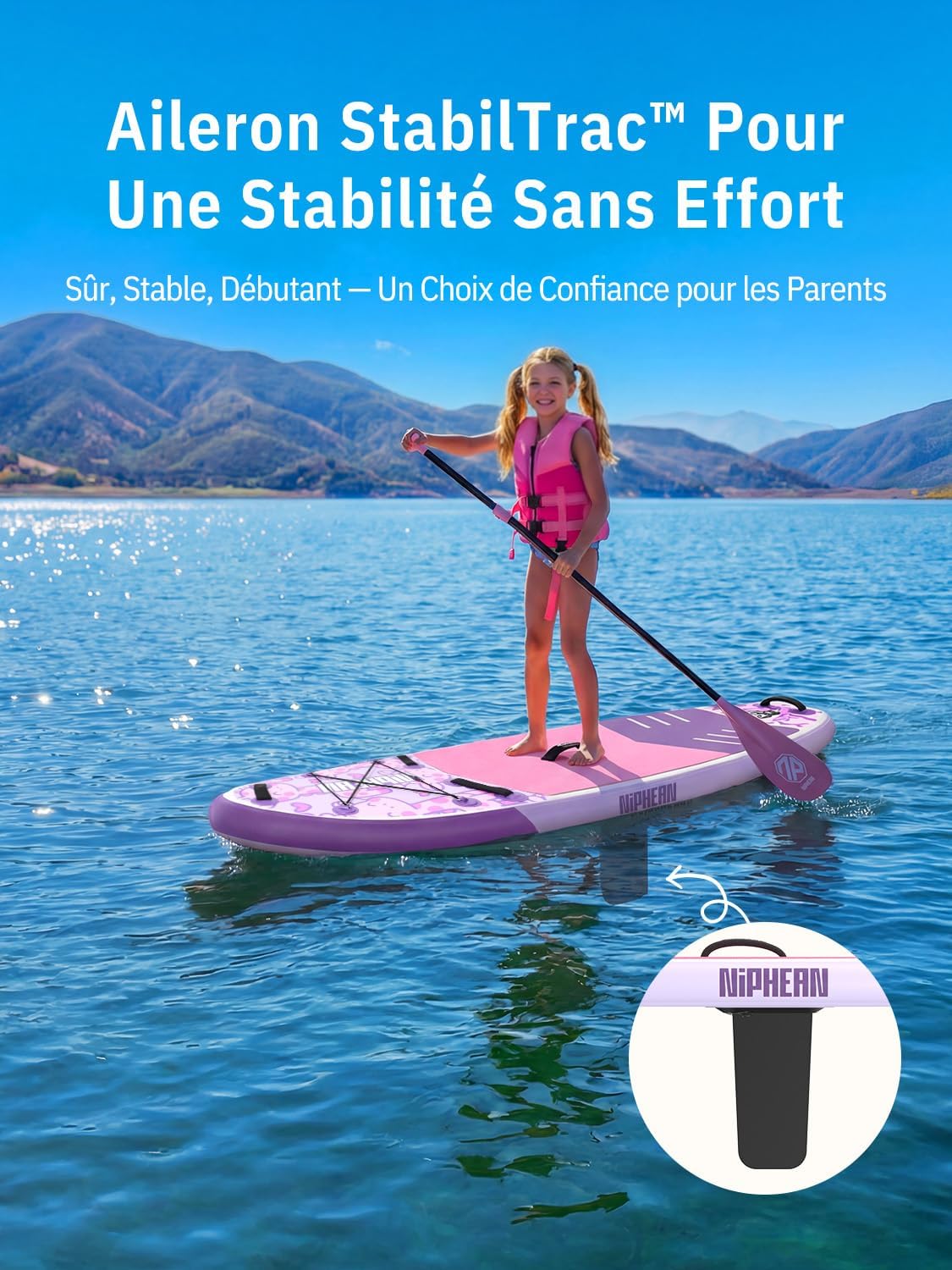 Niphean - Extra Large Paddle - sup 2+1 personnes - planche gonflable stable débutant