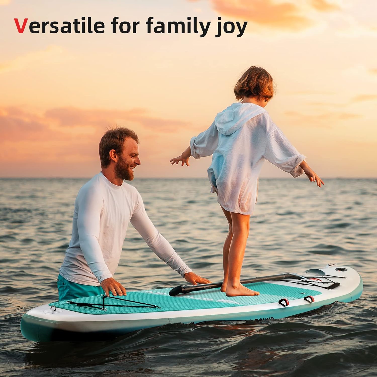 Abahub Paddle Gonflable Adulte avec Siege Stand Up Paddle Planche de Sup Ensemble de Planche de Stand Up Paddle, Bleu/Vert/Orange avec Pagaie Aluminium Réglable, Siège Kayak 320cmx 78/84cmx 15cm