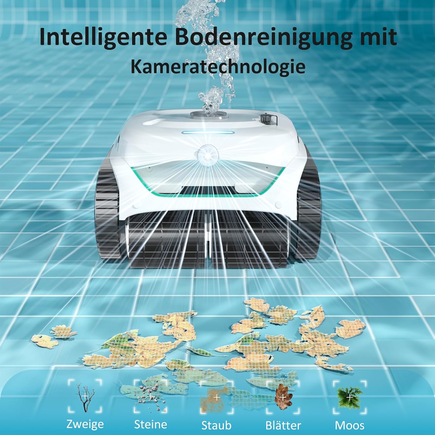 WYBOT - C2 Vision AI - jusqu’à 180㎡ - robot piscine sans fil, sol & mur, filtration double, batterie puissante
