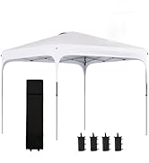 Outsunny Tonnelle de Jardin 2,5 x 2,5 m Barnum Pliant Pop-up Hauteur réglable sur 4 Niveaux Tissu...