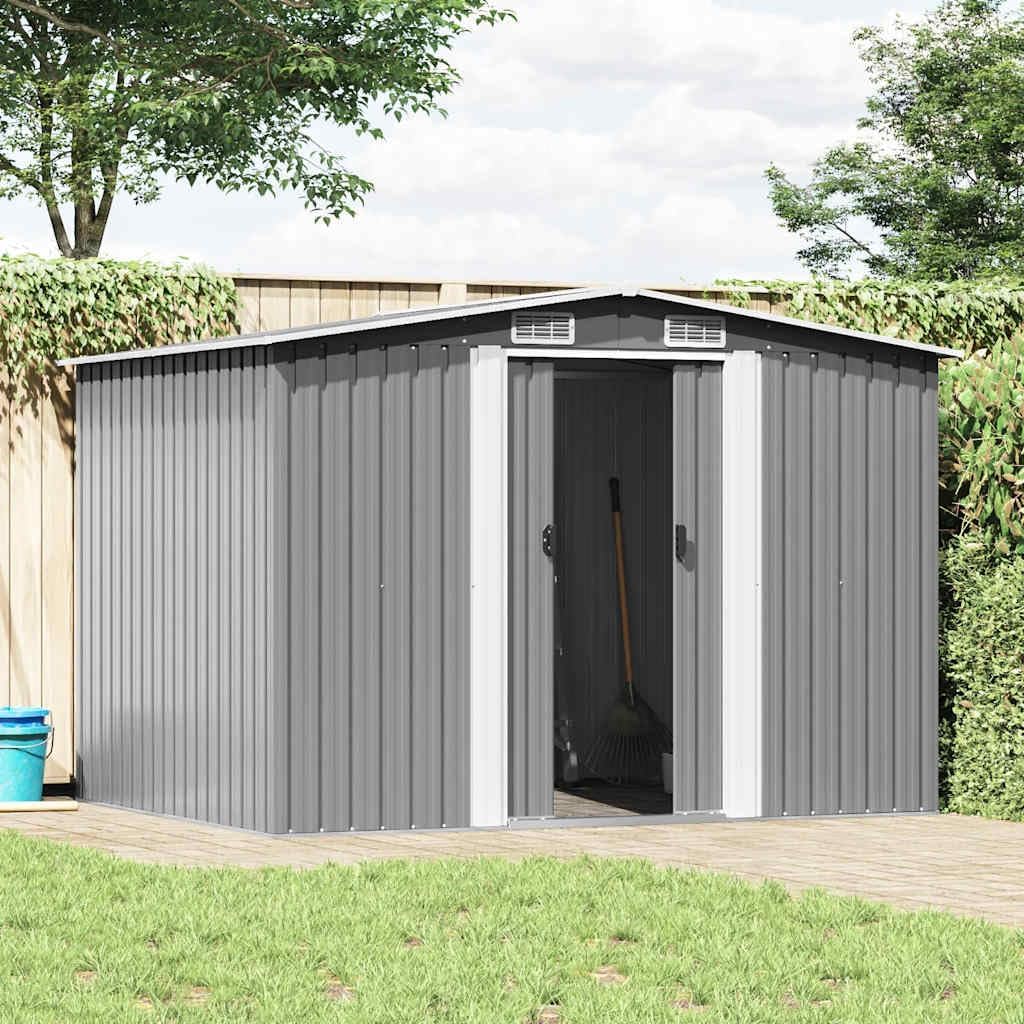 vidaXL - abri de stockage métal gris - 257x205x178 cm - rangement jardin