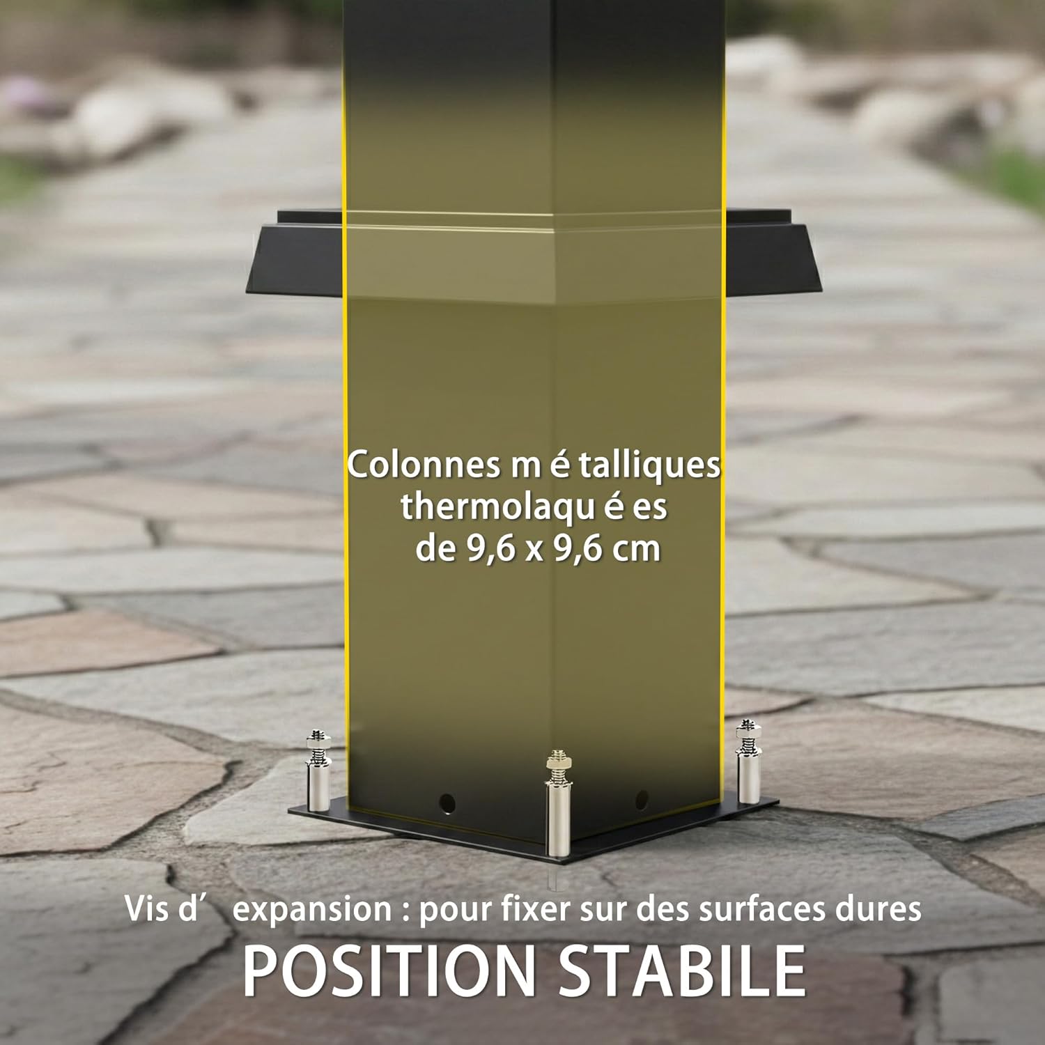 Outsunny - Pergola bioclimatique 3x3m - LED solaires, lames orientables, toit métal, gouttières