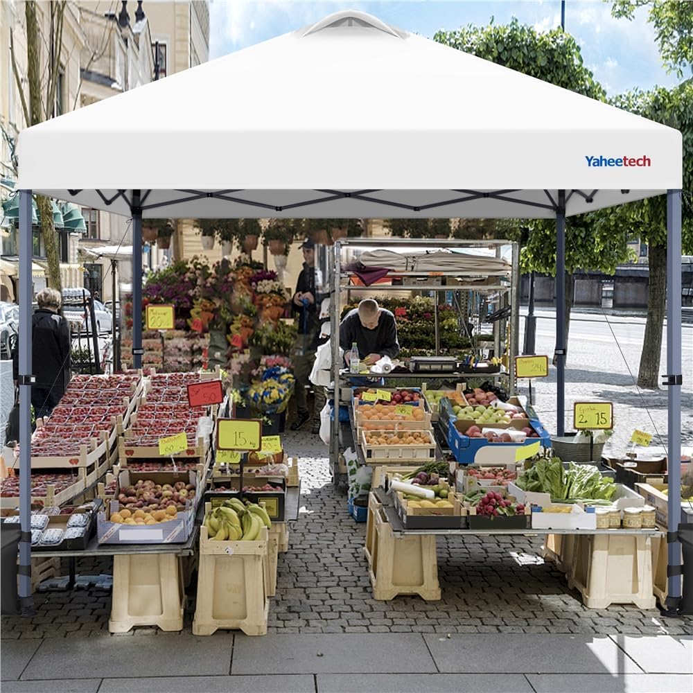 Yaheetech - tonnelle pop-up 3x3m, UV 50+, transport, blanc