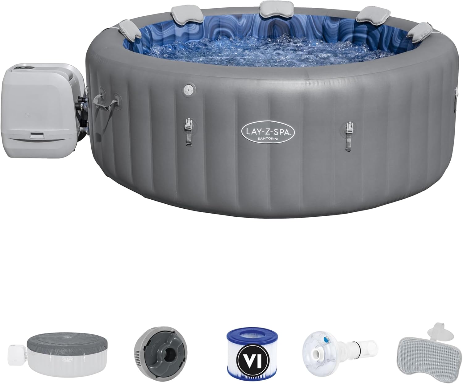 Bestway - LAY-Z-SPA Santorini Hydrojet Pro - 216x80cm - 5-7 personnes - BWSHS21680