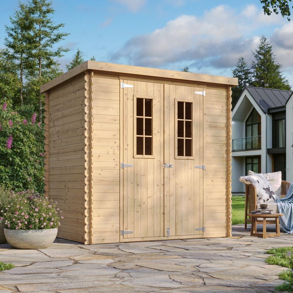 Timbela - Abri de jardin bois 204x142x200cm, sol inclus, 2,22m², M311C+M311G