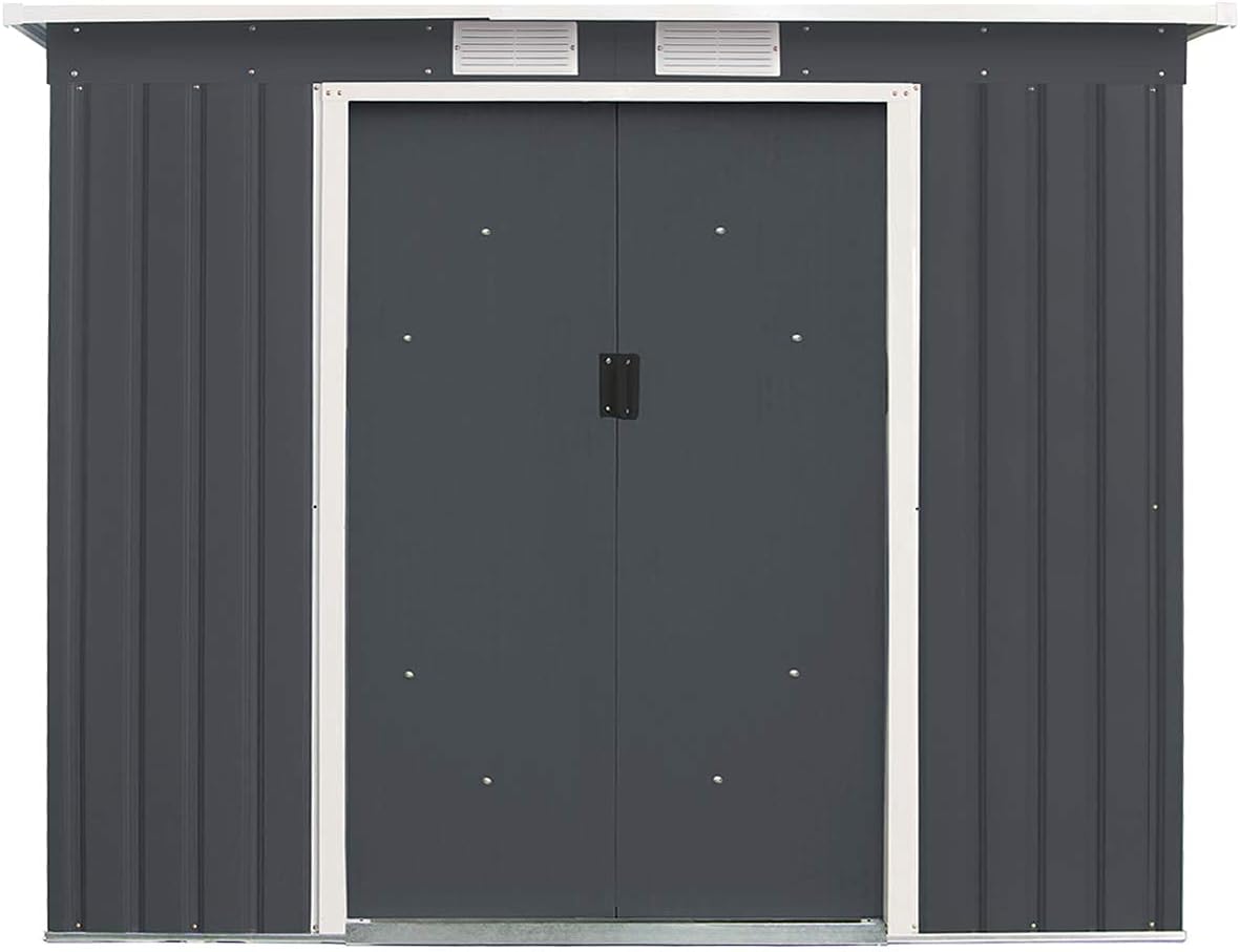 RELAX4LIFE - abri de jardin série 2,7m² - 213x130x173cm - acier, 2 portes, 2 fenêtres