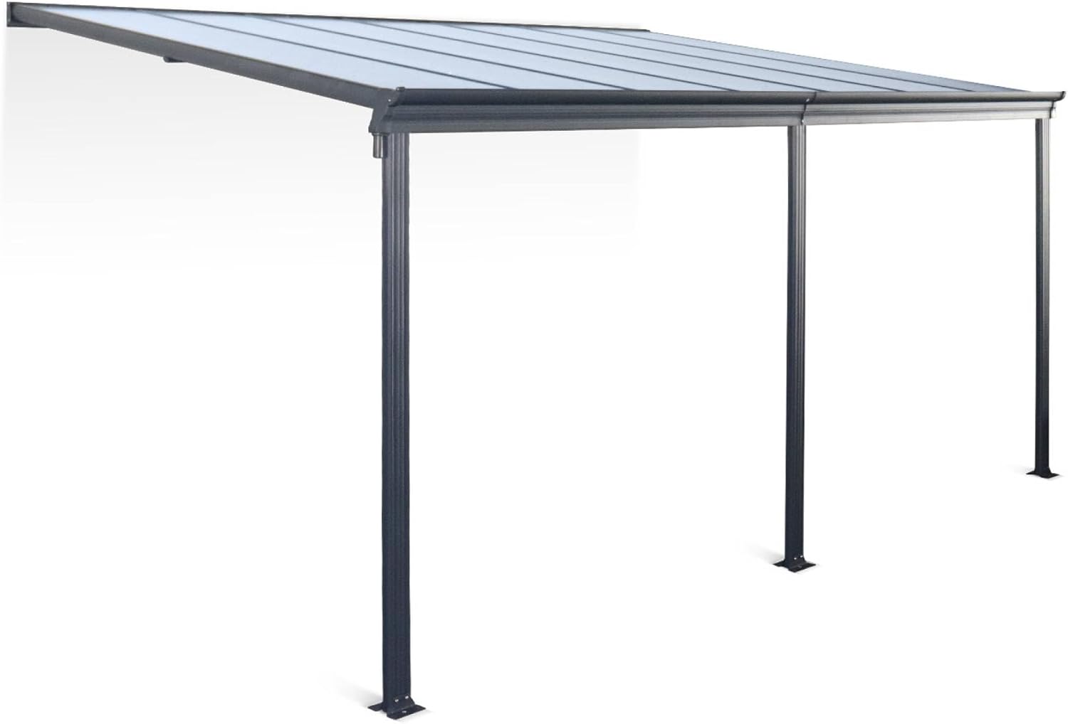 Alice's Garden - Avenio - Pergola murale 3x4 m alu/polycarbonate avec gouttière