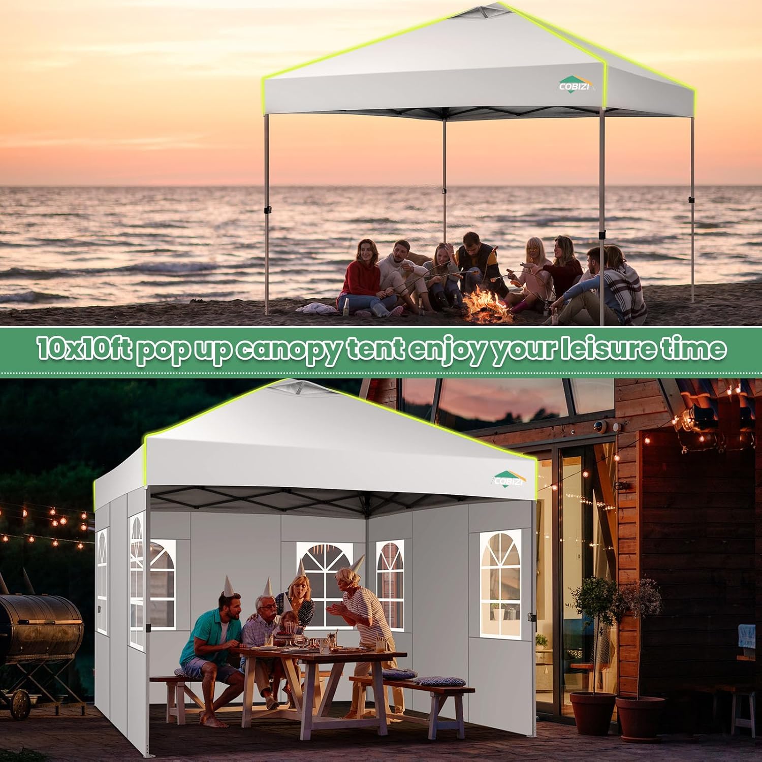 Cobizi - Tonnelle Pliante 3x3m - Imperméable, Ventilation, Idéal Jardin - BAR-3005