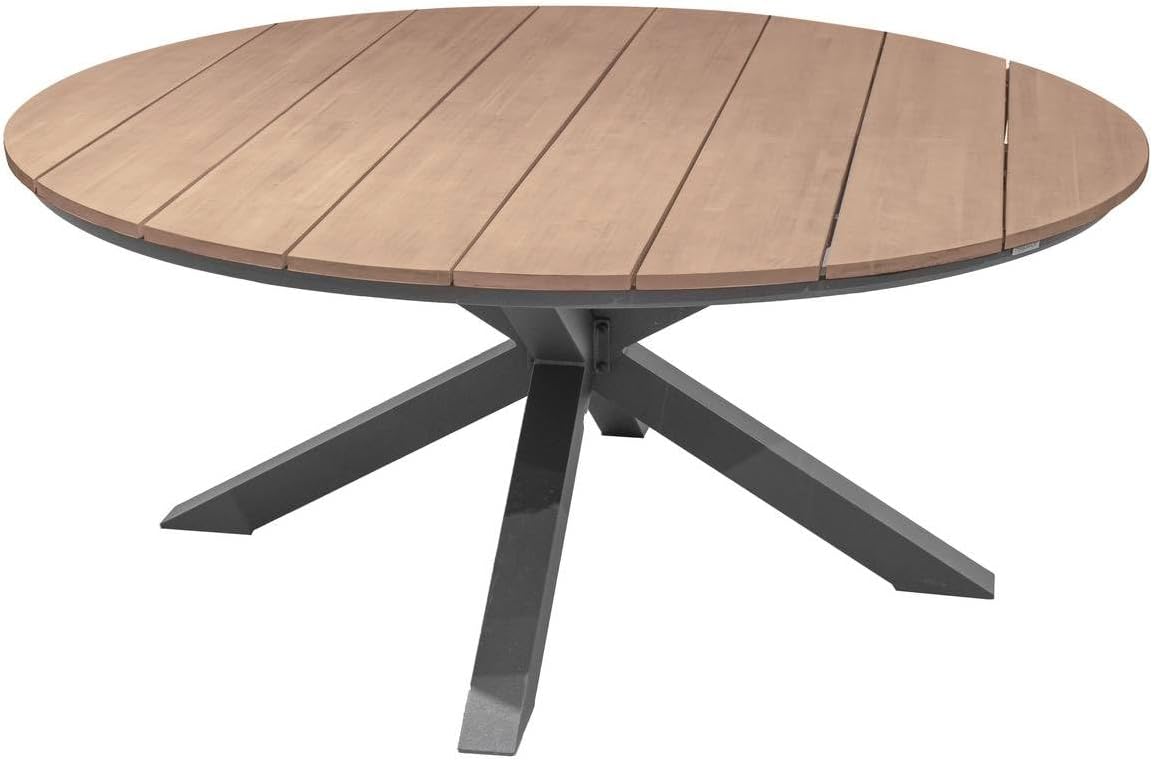 Hespéride - Oriengo table ronde 8 places - aluminium acacia - Gris Graphite