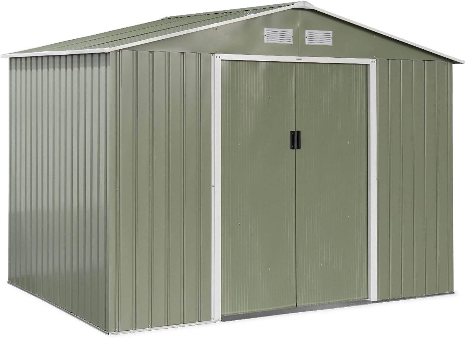Alice's Garden - FERRAIN - 5,29m² - métal, double porte, fixation sol, vert et blanc