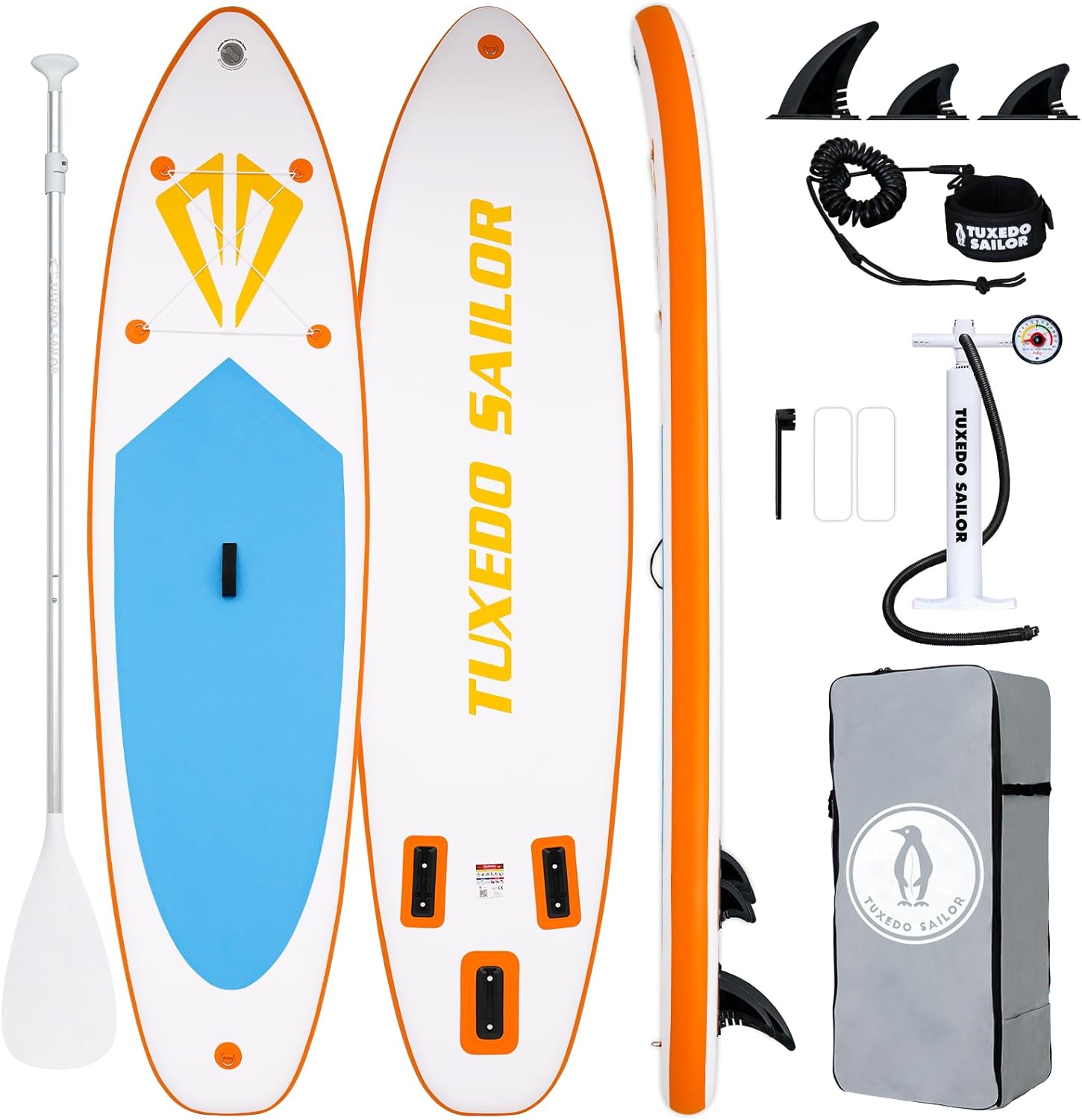Tuxedo Sailor - Paddle Gonflable Adulte - Stand Up - accessoires complets, stabilité, design premium